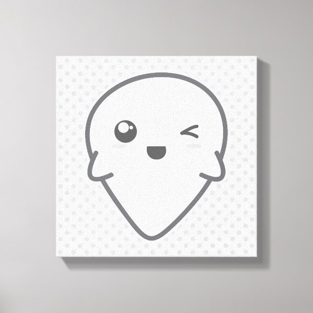 Kawaii Winking Ghost Canvas (Frente)