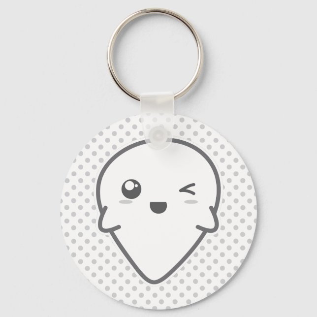 Kawaii Winking Ghost Chaveiro (Frente)