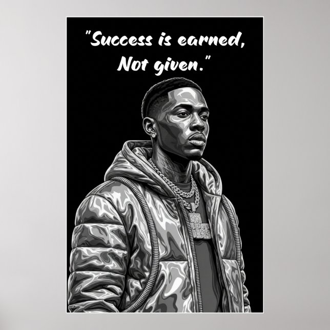 Kay Flock Poster – Success Is Earned Motivation (Frente)