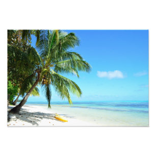 Kayak amarelo numa impressão de foto de praia de a