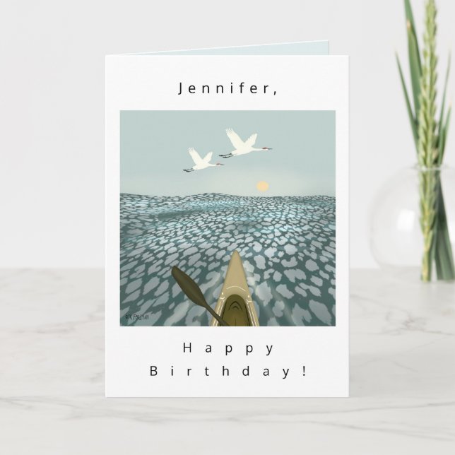 Kayak e Sandhill sobrevoam a água Convite (Frente)