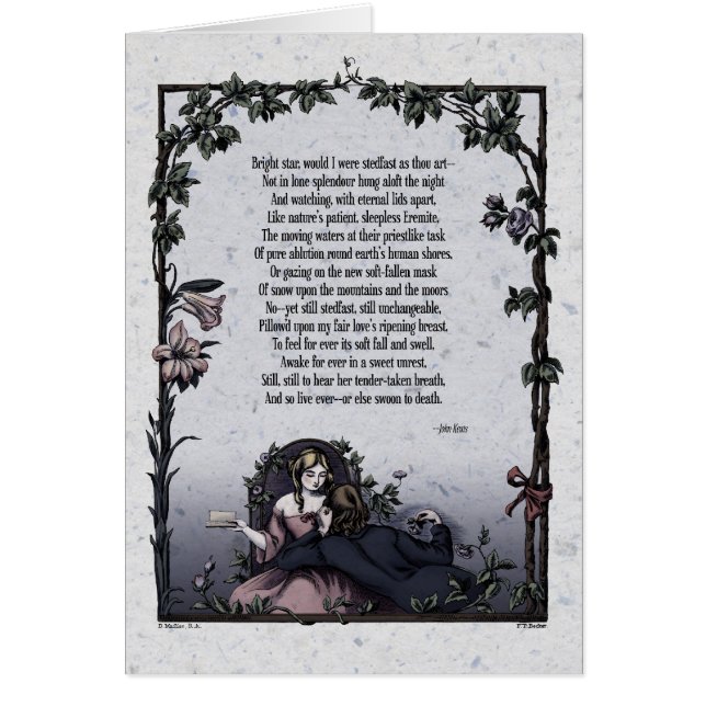 Keats "Bright Star" Cartão de Arte Vitoriano (Frente)