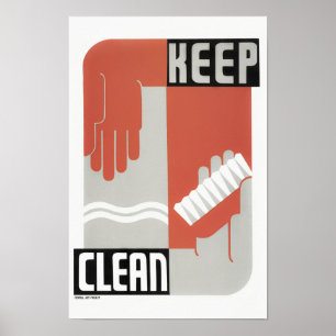 Keep Clean - Healthcare WPA Impressão - Circa 193