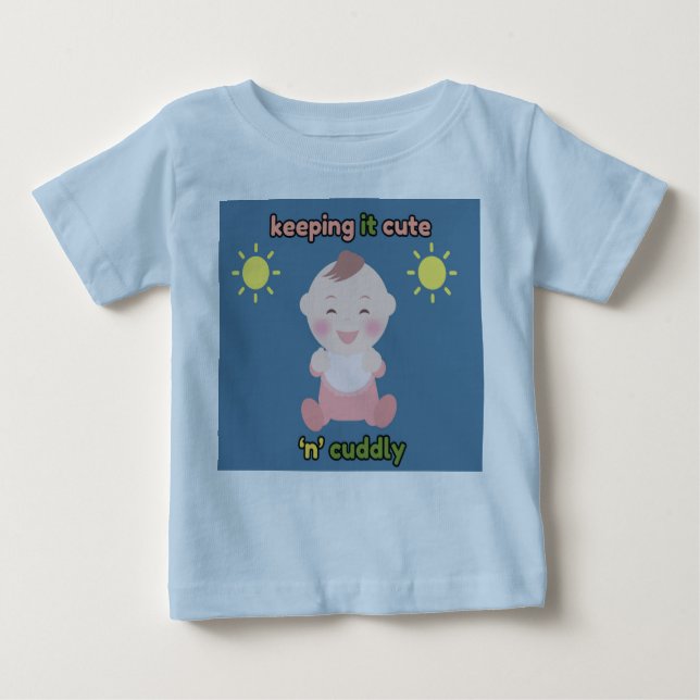 Keeping It Cute 'n' Cuddly Baby Blue T-shirt (Frente)