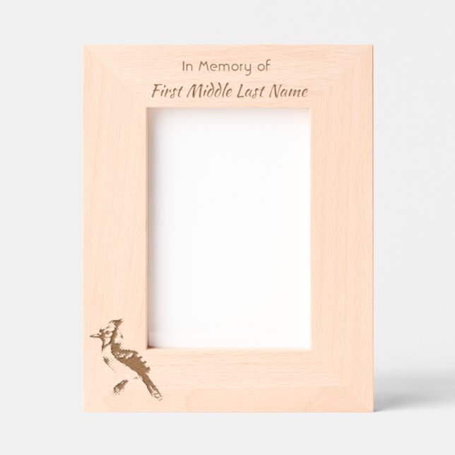 Keepsake Memorial Watercolor Bluejay Garden  (Front)