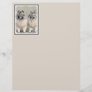 Keeshond Brothers Painting - Arte Original de Cãe