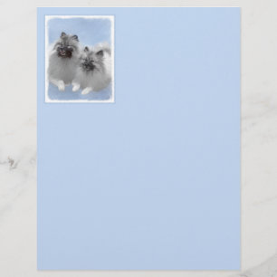 Keeshond Pair de Kees pintando Arte Animal Origina