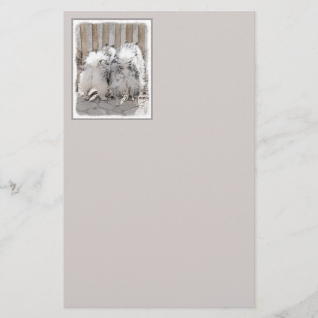 Keeshonds na Pintura de Portão - Arte de Cachorro  (Frente)