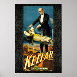 Kellar, o Poster de Reedição Mágica Vintage 36 x 2