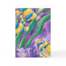 Kelp 1 - Verde & Roxo - Cartão de Agradecimento Do