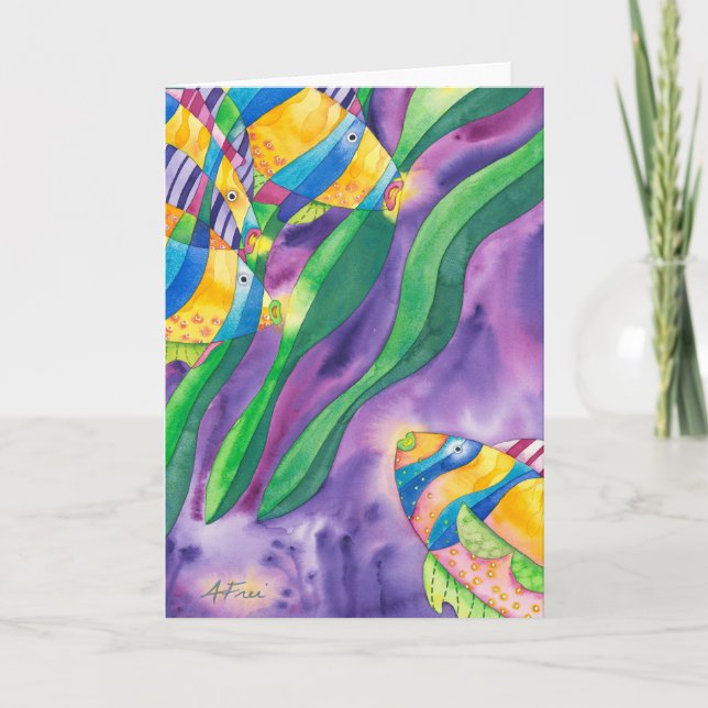 Kelp 1 - Verde & Roxo - Cartão de Agradecimento Do (Frente)