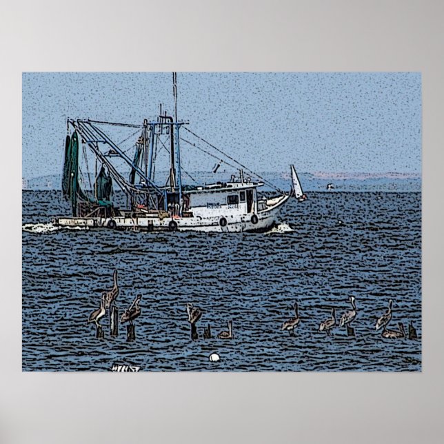 Kemah Fish Boat poster (Frente)