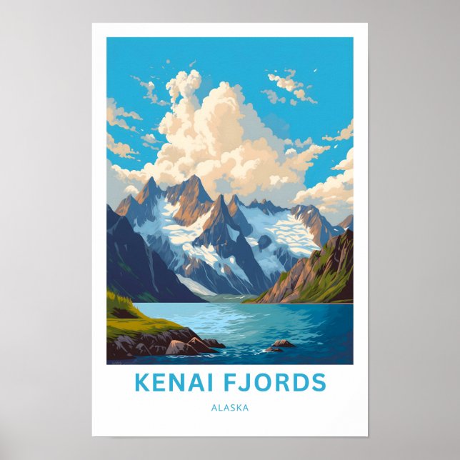 Kenai Fjords Alaska Viagem Impressão (Frente)