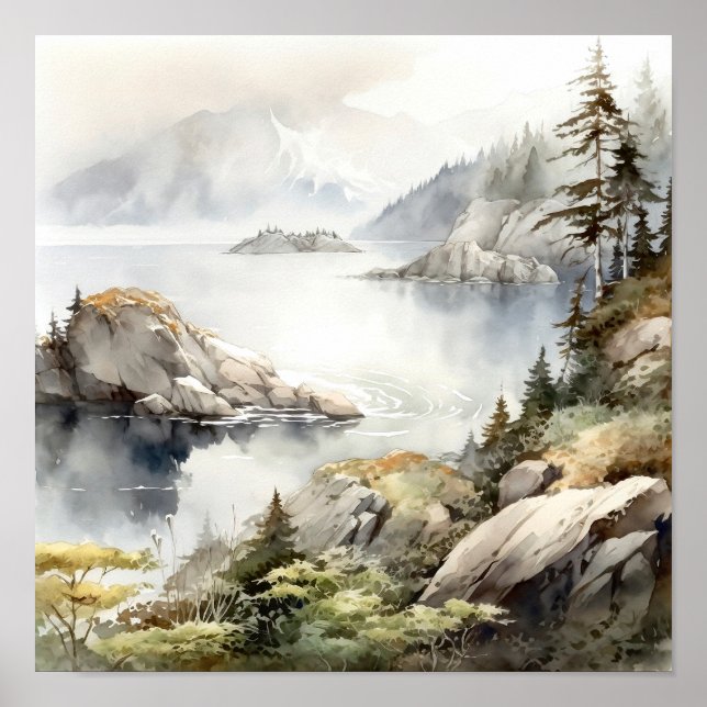 Kenai Fjords National Park Watercolor Poster (Frente)