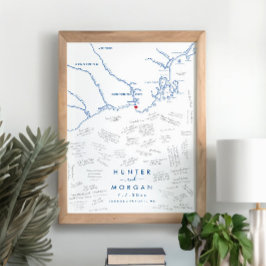 Kennebunkport Wedn Modern Guest Book Poster