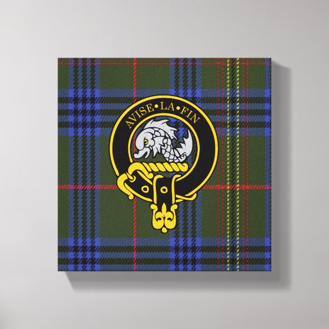 Kennedy Scottish Crest e Tartan Canvas (Frente)