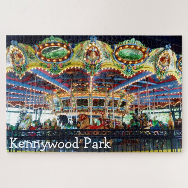 Kennywood Park Carousel Pittsburgh Quebra-cabeça (Horizontal)