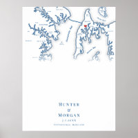 Kent Island MD Wedding Elegant Guest Book Poster