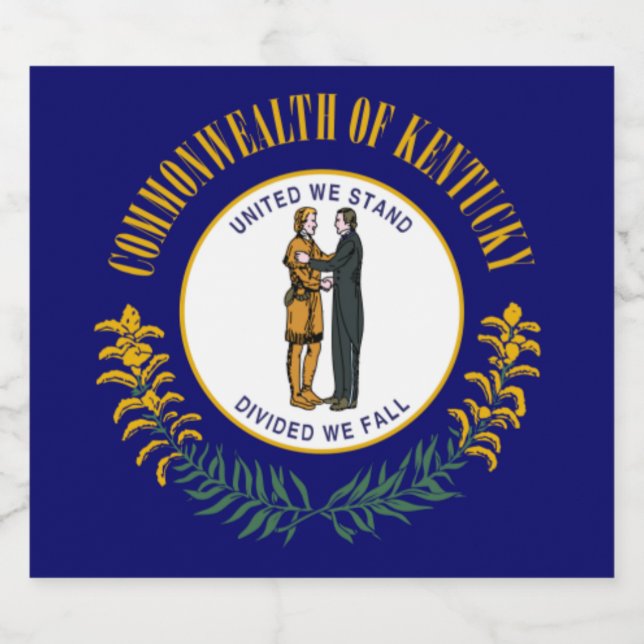 Kentucky: Bandeira do Estado dos EUA Commonwealth  (Rótulo Único)