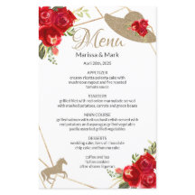 Kentucky Derby Rosa vermelha Wedding Menu