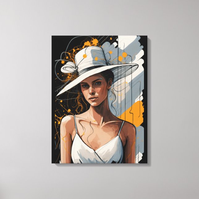 Kentucky Derby Womens Hat Canvas Wall Art Impressõ (Frente)