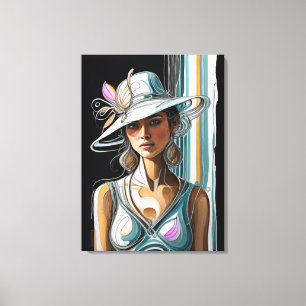 Kentucky Derby Womens Hat Canvas Wall Art Impressõ