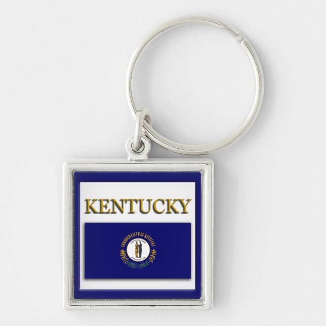 Kentucky Flag Design Premium Chaveiro (Frente)