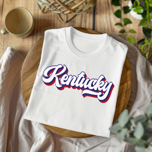 Kentucky Red White e Blue Vintage Script T-Shirt