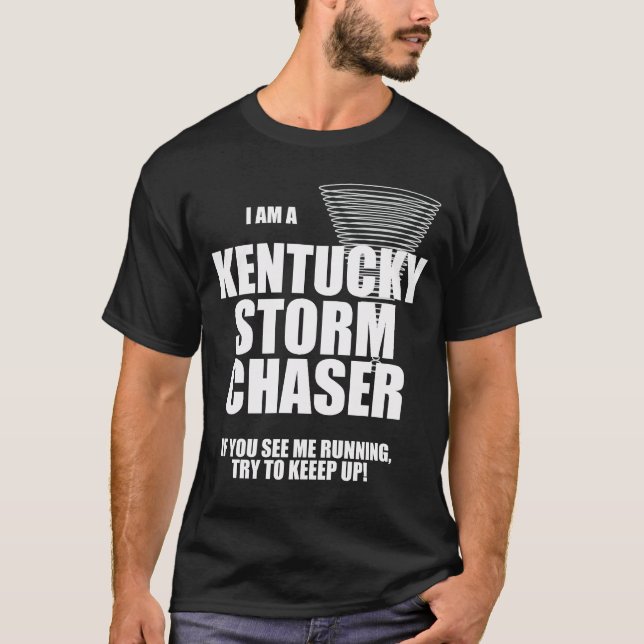 Kentucky Tornado Storm Chaser Black T-shirt (Frente)