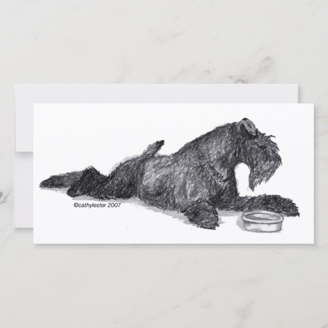 Kerry Blue Terrier com Bowl (Frente)