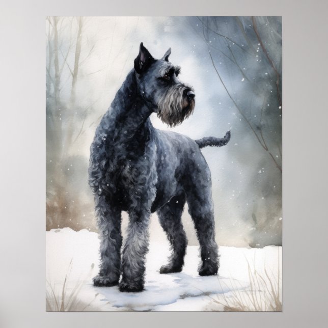 Kerry Blue Terrier Dog Art Impressão Poster (Frente)