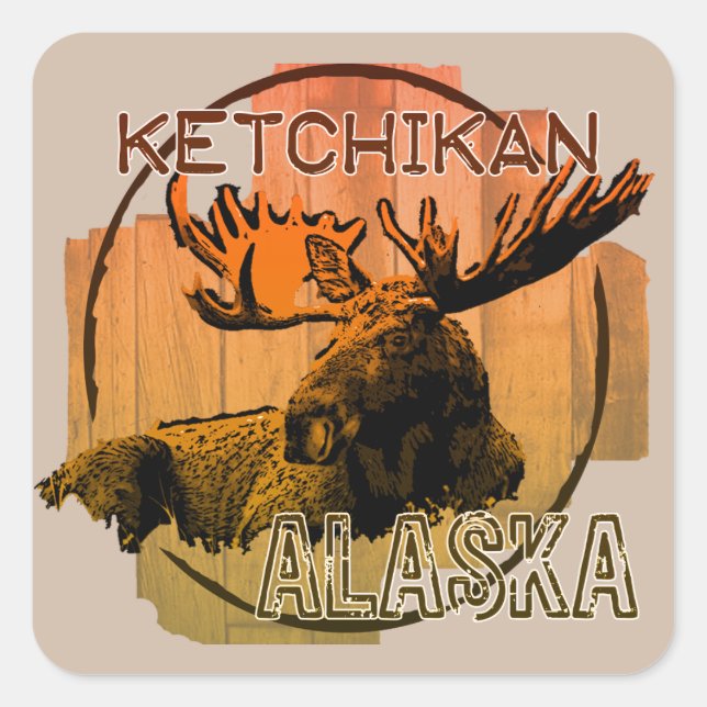 Ketchikan Alaska - autocolantes laranja (Frente)