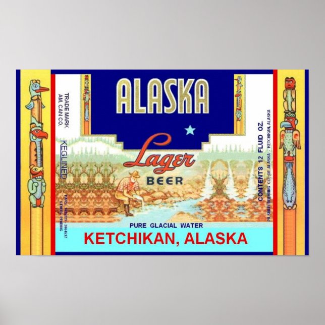 KETCHIKAN ALASKA LAGER BEER CAN DESIGN POSTER (Frente)