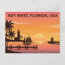 Key West Flórida EUA Pôr do Sol Cartão Postal de V