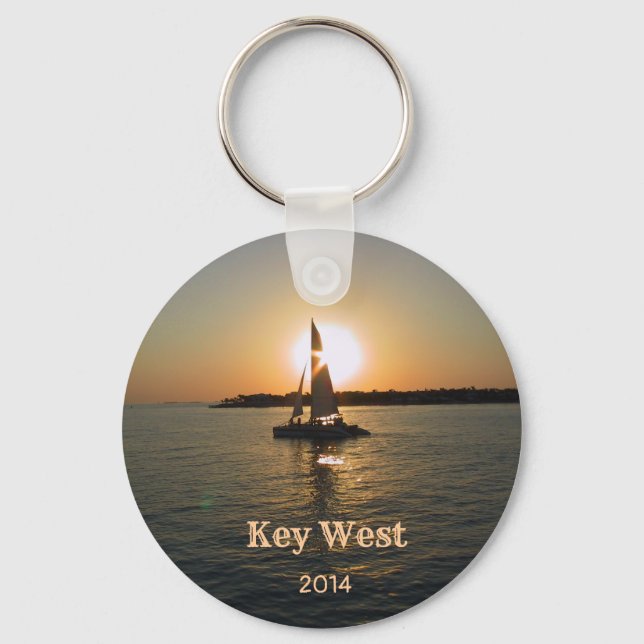 Key West Sunset Chaveiro (personalizável) (Frente)