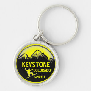 Keystone Colorado - Arte amarela de neve chaveiro