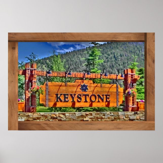 Keystone Colorado - Sinal de madeira poster impres (Frente)
