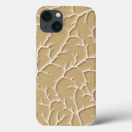 Khaki Branch Pattern iPhone Case with Texture