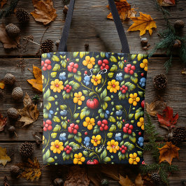 Khokhloma Floral Patterno Tradicional Tote Bag