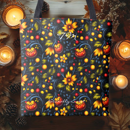 Khokhloma Style Floral Patterna Tote Bag