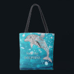 KHS Colorful Save the Dolphins Tote Bag<br><div class="desc">A fun, colorful and whimsical hand-drawn and painted Dolphin. This beautiful tote is a perfect gift for the Dolphin lover in your life or for yourself. I hope it makes you happy . . . that is my goal and passion! ⭐ You can be creative and customize all my designs...</div>