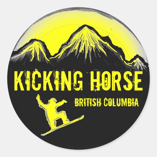 Kicking Horse BC Canadá autocolantes amarelos do s (Frente)