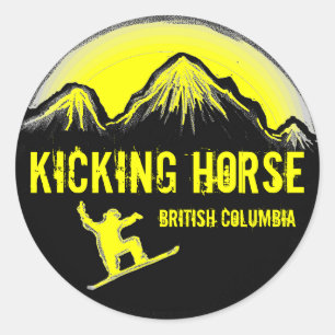 Kicking Horse BC Canadá autocolantes amarelos do s