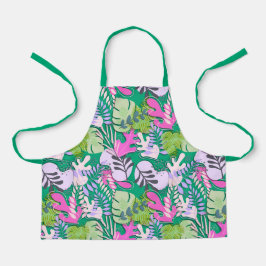 Kid Apron: Folhas de Abstrato (verde)