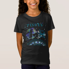 Kid Retro Peixes Zodiac Traços T-Shirt