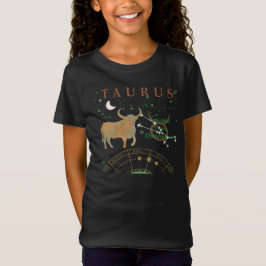 Kid Retro Taurus Zodiac Traços T-Shirt