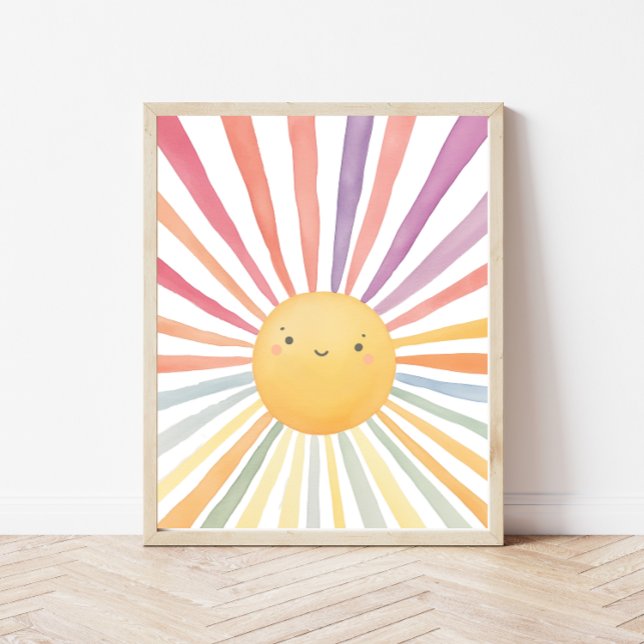 Kid Room Decor Rainbow Sun Impressão Poster (Criador carregado)
