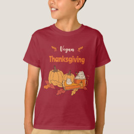 Kid Vegan Ação de Graças Camiseta Maroon