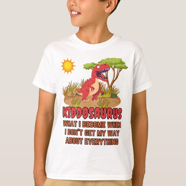 Kiddosaurus T-Rex Kids T-Shirt (Frente)