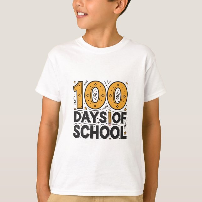 Kids 100 Days Smarter School T-Shirt (Frente)